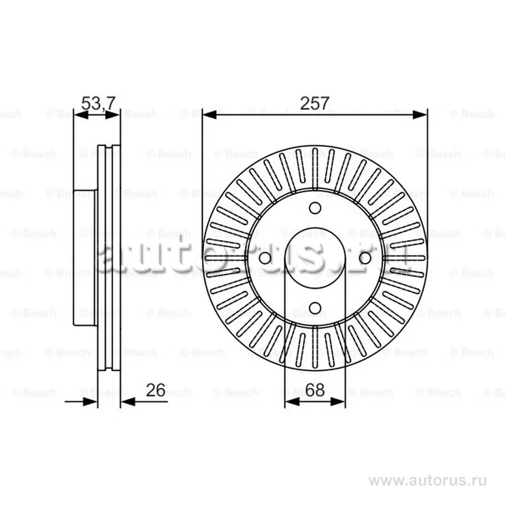 Диск тормозной NISSANU NU200 EVALIA 10-, NV200 10- BOSCH 0986479535