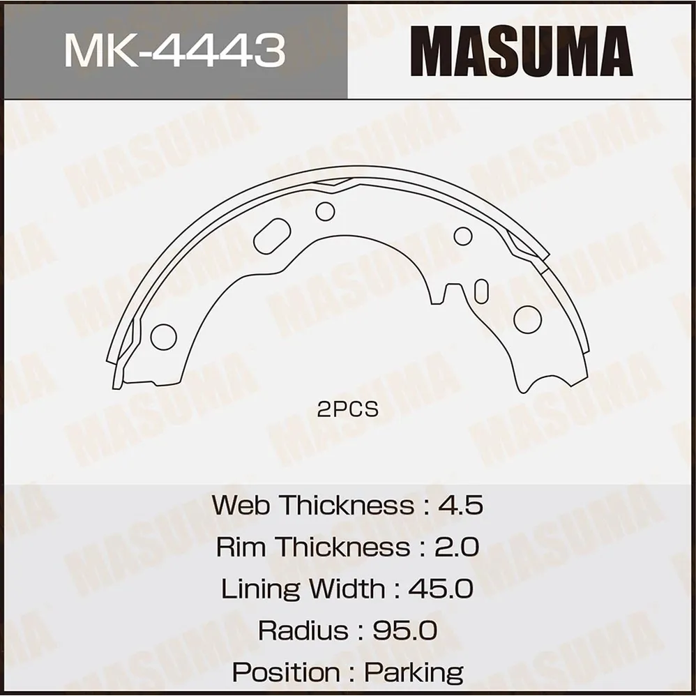 Колодки барабанные FUSO (MITSUBISHI TRUCKS) CANTER MASUMA MK-4443