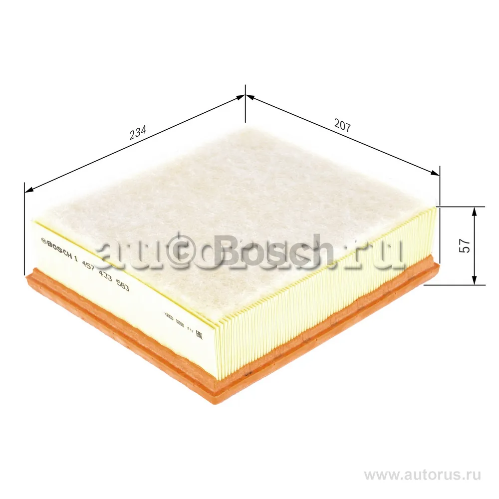 Фильтр воздушный FORD Focus II/Mondeo IV/Kuga/VOLVO S40 II BOSCH 1 457 433 583