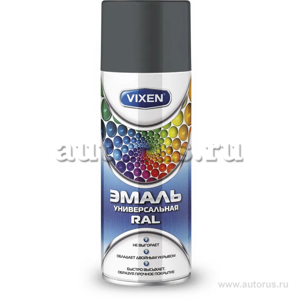 Эмаль универсальная VIXEN RAL, графитовый серый (RAL 7015), аэрозоль 520 мл VX-17015