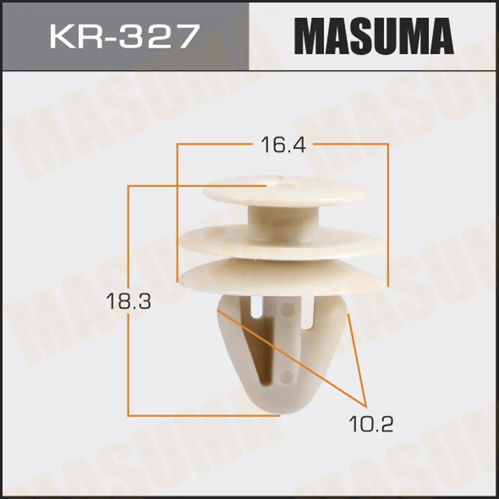 Клипса автомобильная (автокрепеж) MASUMA 327-KR уп.50 MASUMA KR327