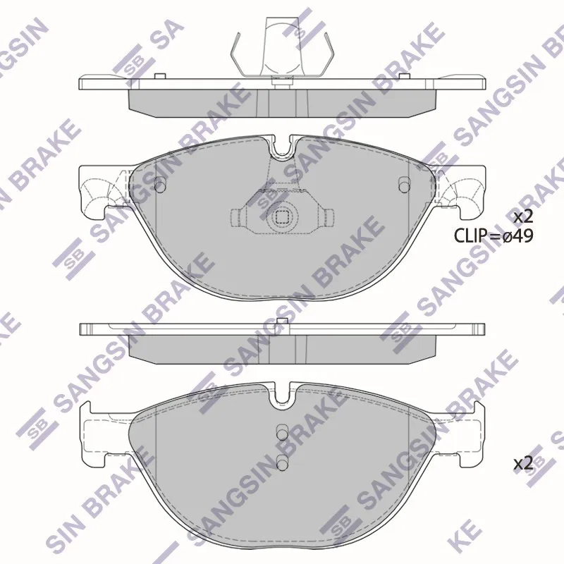Колодки передние BMW 5 F10 2010-, 7 F01 08-15 SANGSIN BRAKE SP2212