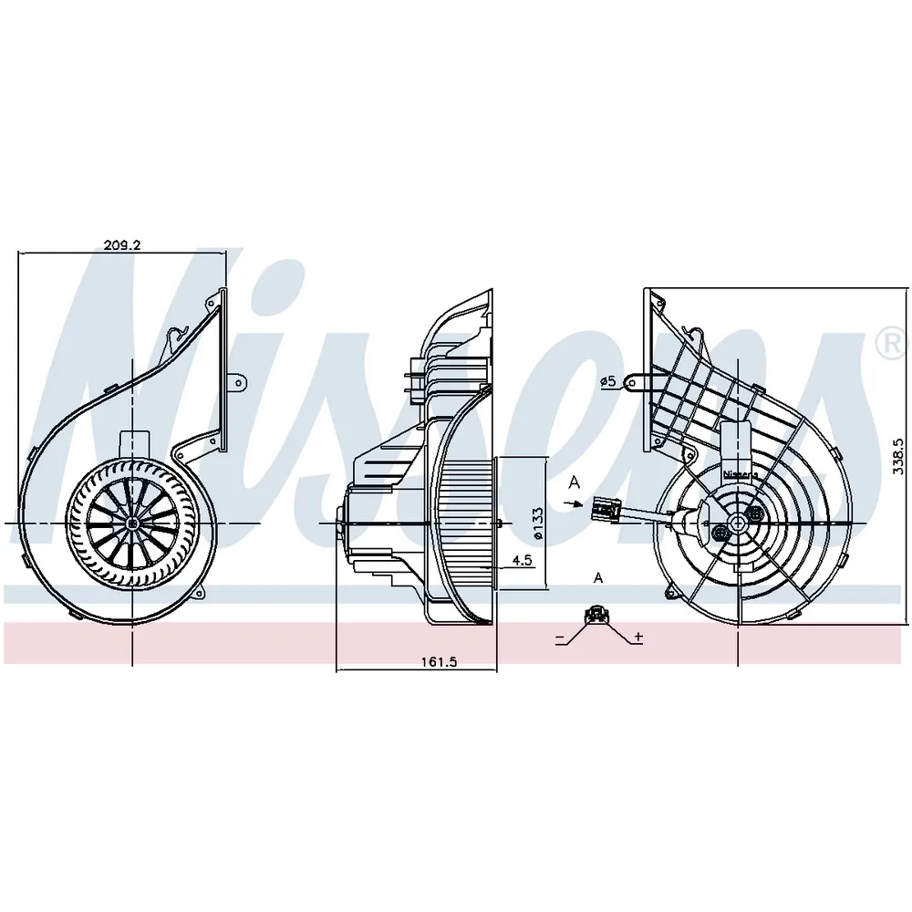 Моторчик отопителя Volvo/RVI с 2013- (в сборе с крыльчатками и корпусом) NISSENS 87751