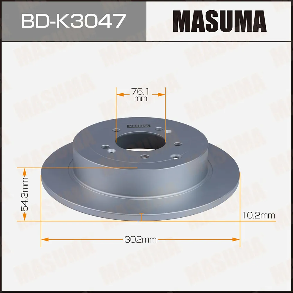 Диск тормозной MASUMA rear уп.2 MASUMA BDK3047
