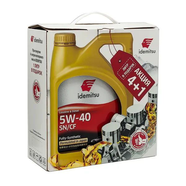 Масло моторное IDEMITSU Fully-Synthetic SN/GF 5W40 синтетическое 4 л + 1 л 30015048770A