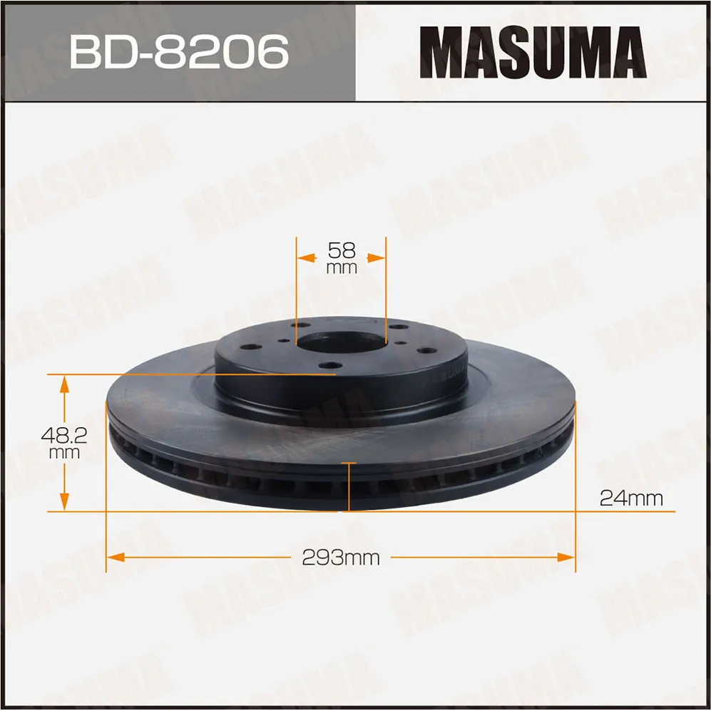 Диск тормозной MASUMA BD8206