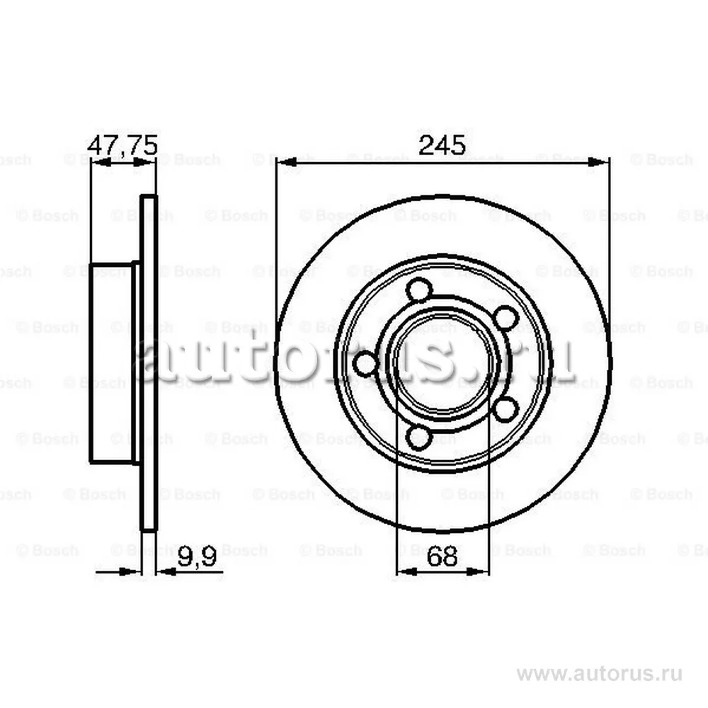 Диск тормозной задний BOSCH 0 986 478 888