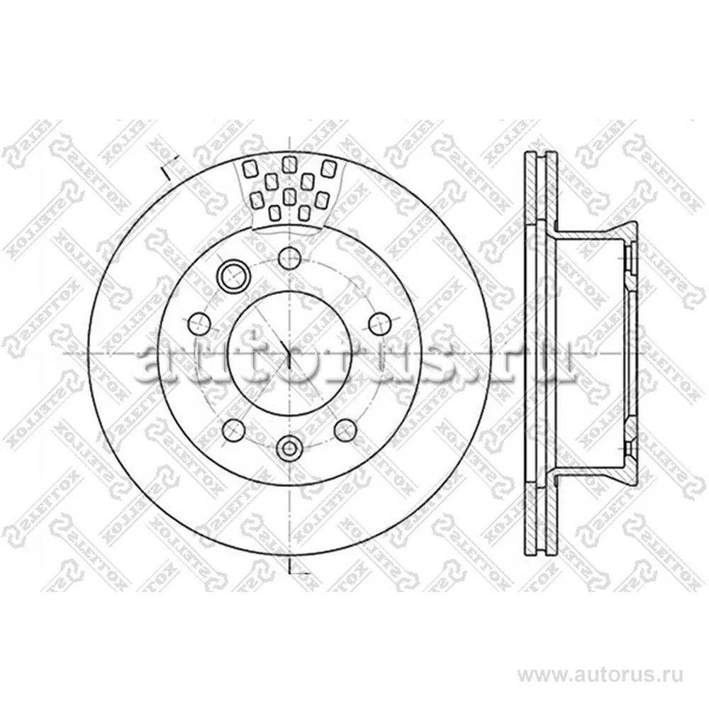 Диск тормозной передний VW LT, MB SPRINTER 2.3-2.8TDI 96> STELLOX 60203334V_SX