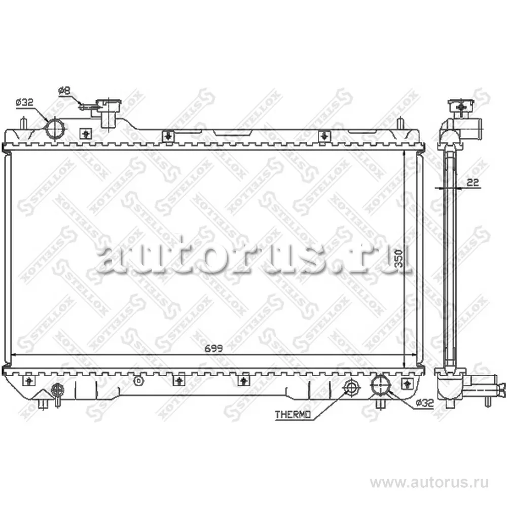 Радиатор системы охлаждения МКПП Toyota Fun Cruiser/Rav4 2.0i 16V STELLOX 10-26300-SX