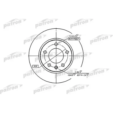 Диск тормозной передний OPEL: OMEGA A 86-94, OMEGA A универсал 86-9 PATRON PBD1614