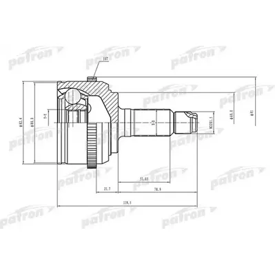 ШРУС наружный с кольцом ABS 26x60x23 ABS:50T HONDA CIVI PATRON PCV1503