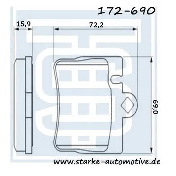 Колодки тормозные MER W220 задние STARKE 172690