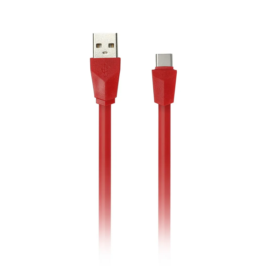 Дата-кабель USB 2.0 - USB TYPE C, плоский, длина 1 м, красный SMARTBUY IK-3112R RED