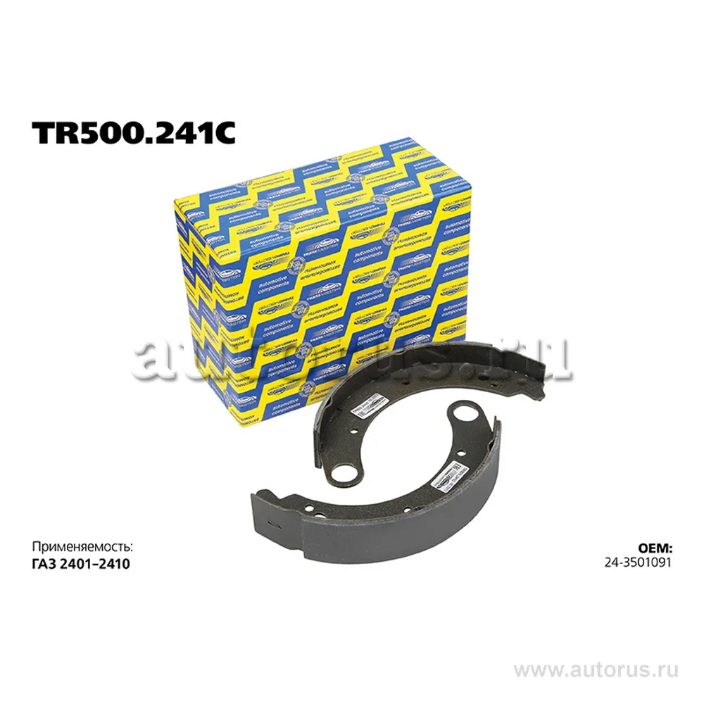 Колодки торм.бар.GAZ 3110 зад. 4 корот. TRANSMASTER TR500.241C