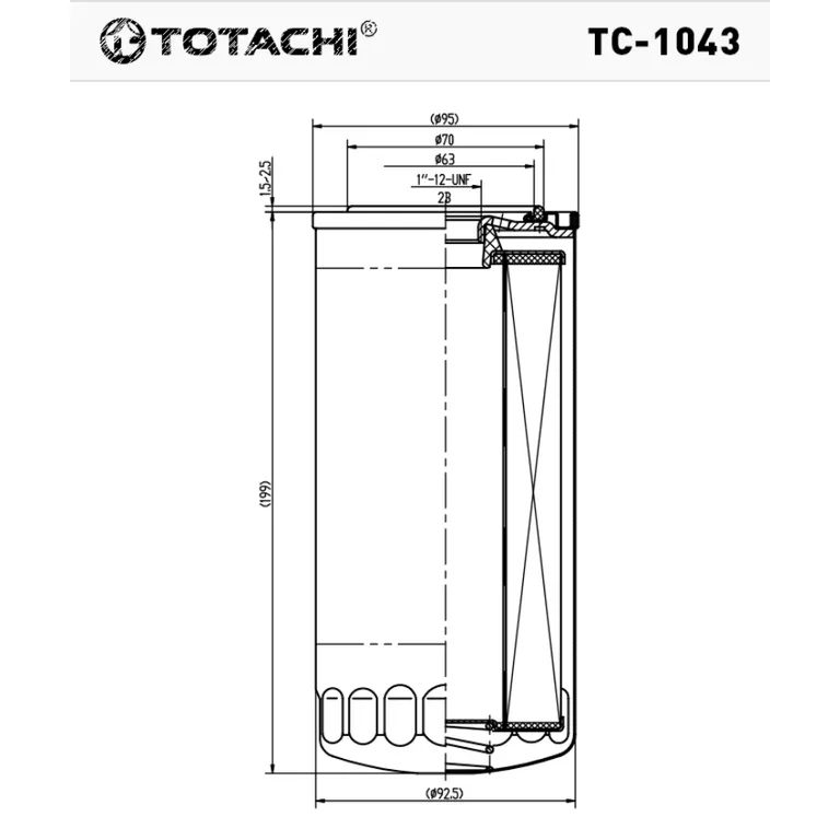 Фильтр масляный TOTACHI TC-1043 C-219 34740-00200 MANN W 962, W 962/6, W 962/8 TOTACHI TC-1043