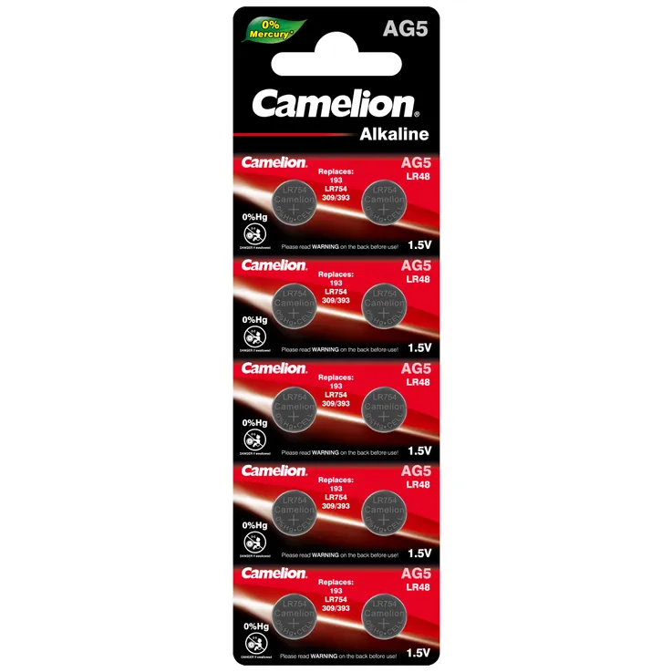 Батарейка алкалиновая Camelion Alkaline LR754 1,5V (10 шт) AG5-BP10(0Hg)
