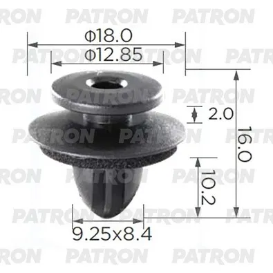 Клипса пластмассовая Toyota, Lexus применяемость: Крепление двери/молди PATRON P37-3598