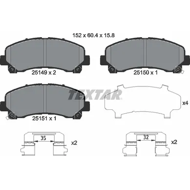 Колодки ISUZU D-MAX (8DH) 2.5 DiTD 2006/10-... TEXTAR 2514901