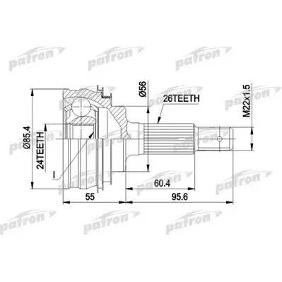 ШРУС наружн к-кт 26x56x24 TOYOTA: CAMRY 83-05/91, CARIN PATRON PCV1070