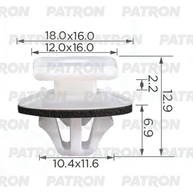 Клипса пластмассовая Крепление молдингов дверей/крыла Great Wall PATRON P37-3813