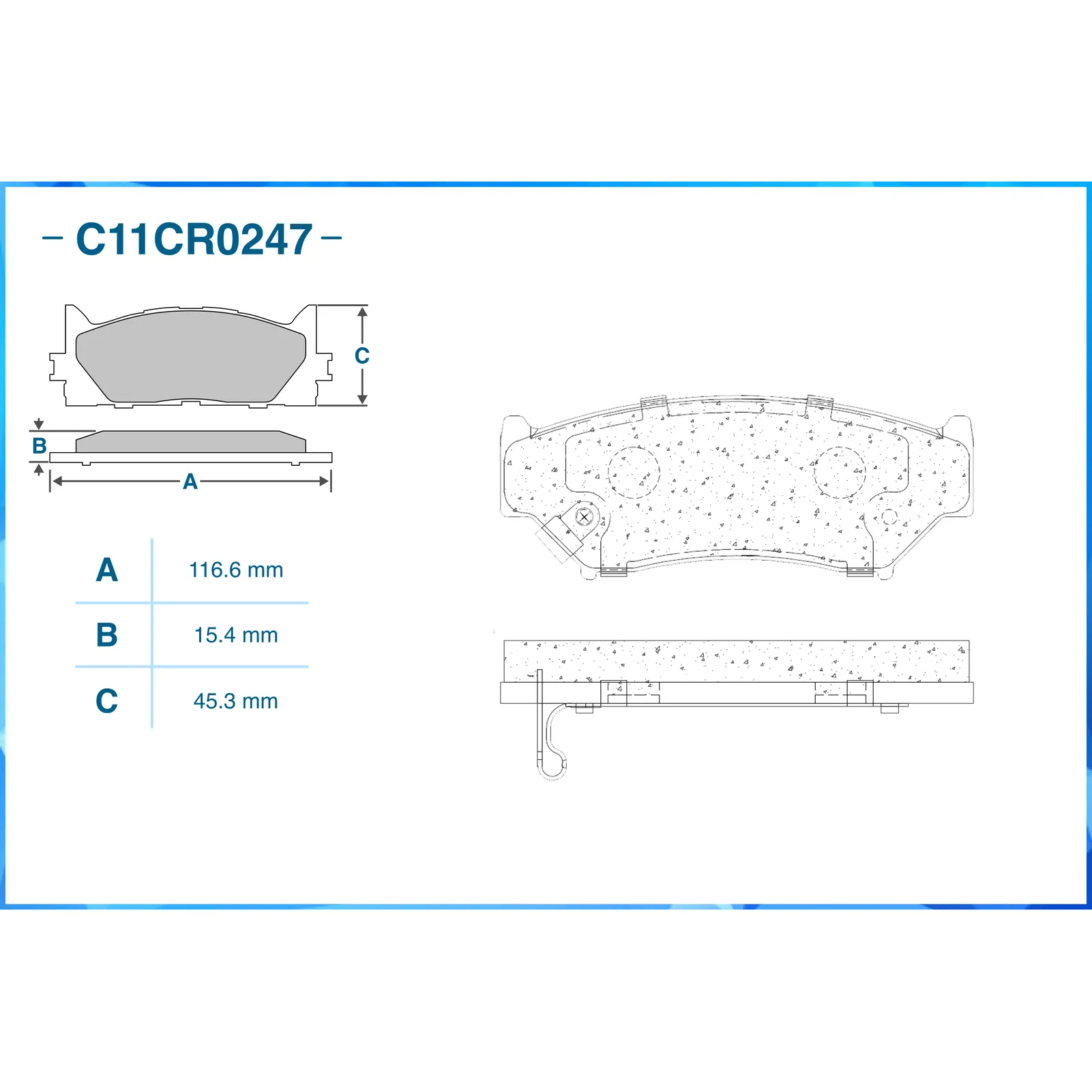 Колодки передние SUZUKI Grand Vitara CWORKS C11CR0247