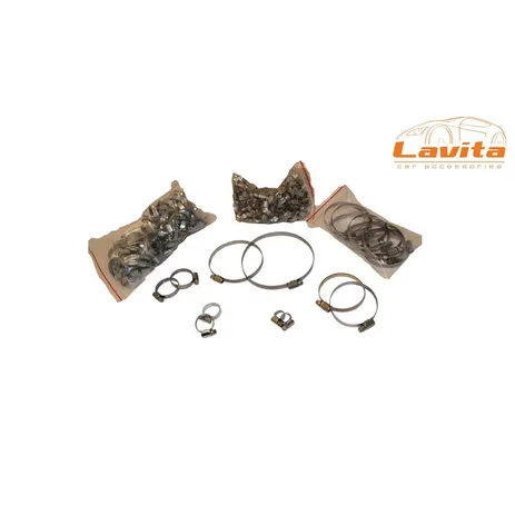 Хомут, под ключ или отвертку, оцинкованный металл, Lavita, LA 15-25-40