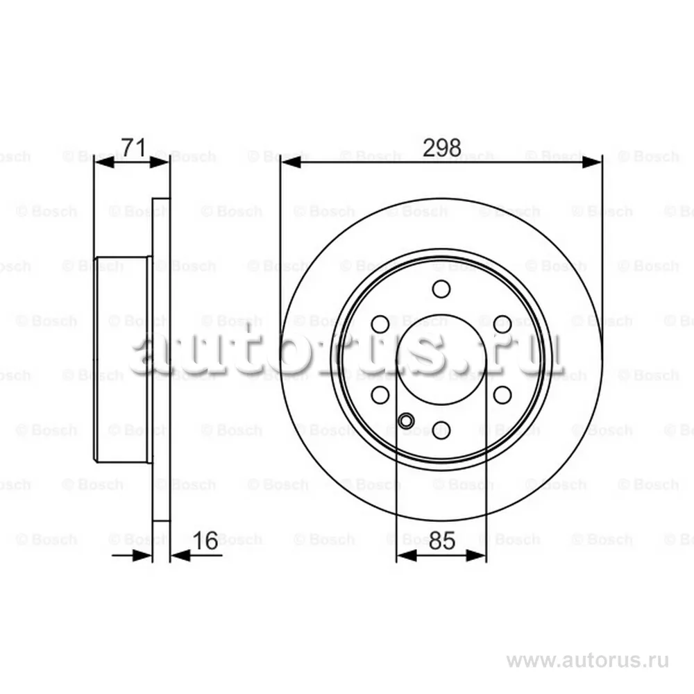 Диск тормозной задний, PREMIUM-2 BOSCH 0 986 479 S05