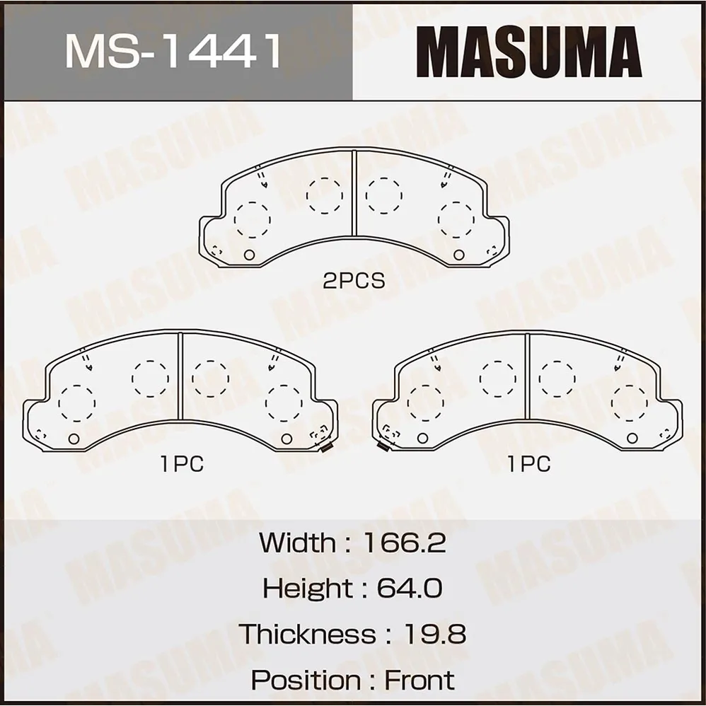 Колодки передние TOYOTA DYNA MASUMA MS-1441