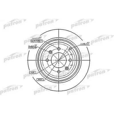 Диск тормозной задний PEUGEOT: 406 95-04, 406 BREAK 96-04, 406 купе PATRON PBD2781