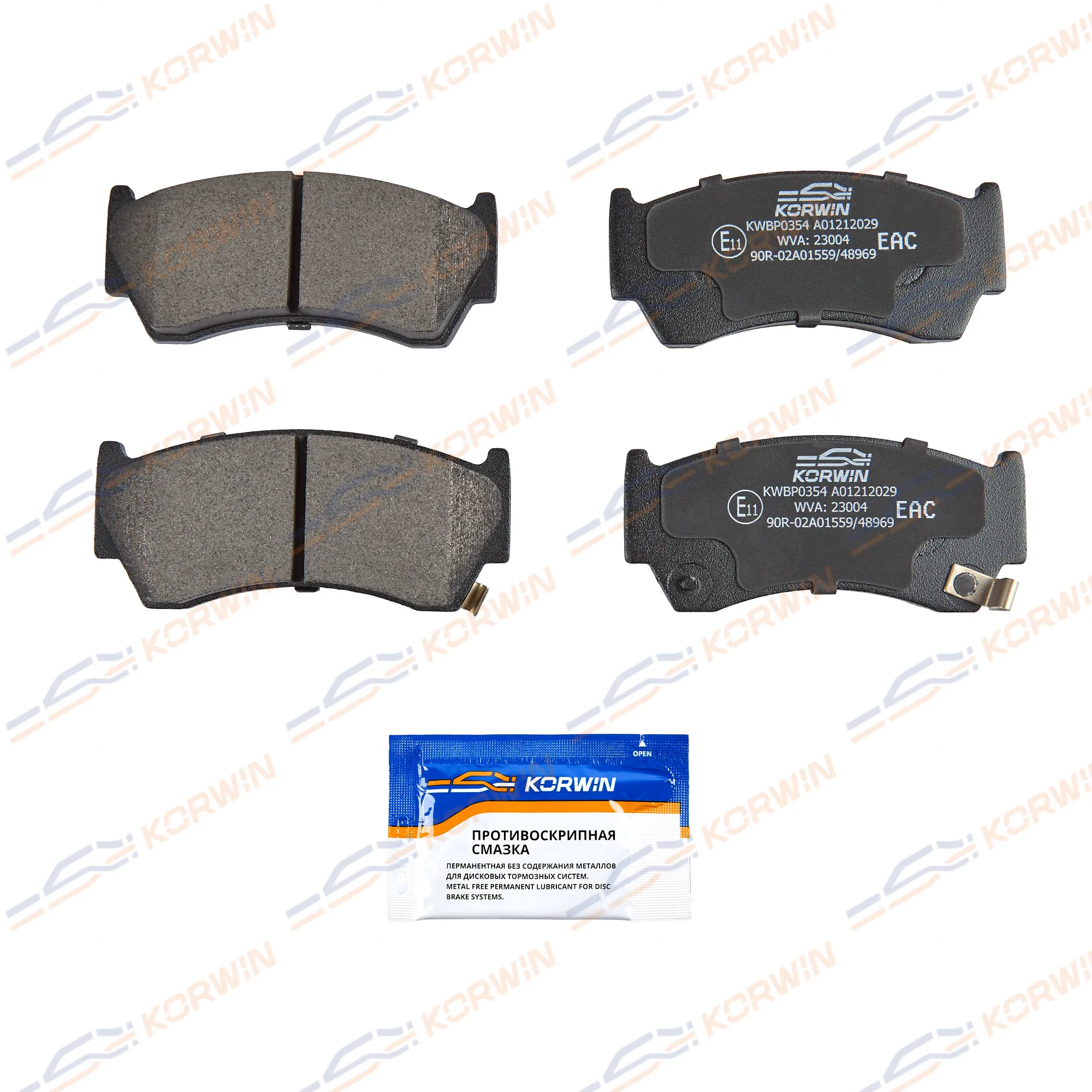 Колодки тормозные перед. Nissan Almera (N15) 95-00/Cube (Z10) 90-00 KORWIN KWBP0354