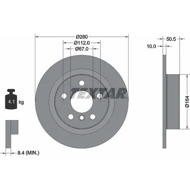 Диск тормозной задний с покрытием PRO BMW/ MINI TEXTAR 92274603