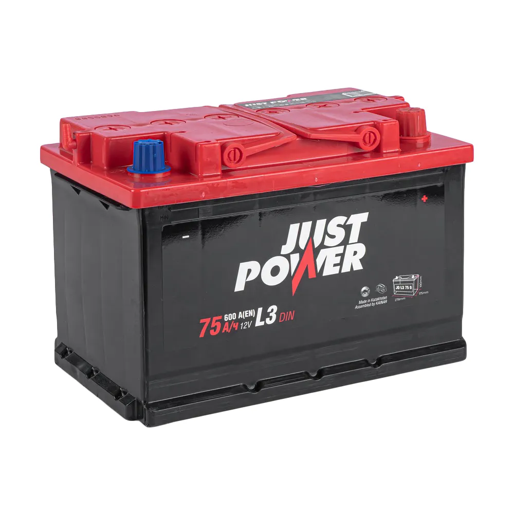 Аккумулятор JUST POWER 75 А/ч обратный R+ 278x175x190 L3 EN 600 А