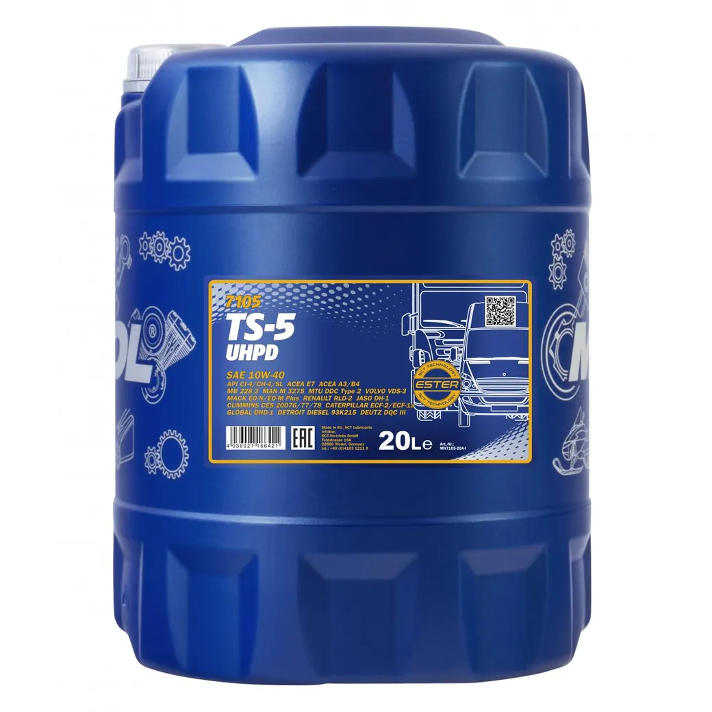 Масло моторное MANNOL TS-5 UHPD 10W-40 полусинтетическое 20 л 1257