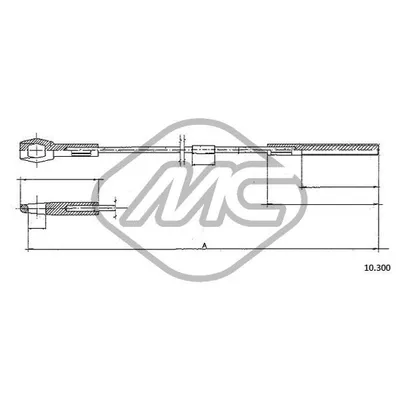 Трос сцепления 1200 (40HP) KAFER Metalcaucho 83606