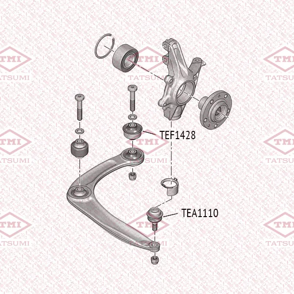 Опора шаровая нижняя L/R CITROEN C4/Berlingo 00->PEUGEOT 307 00-> TATSUMI TEA1110