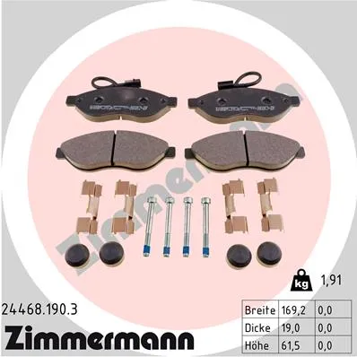 Колодки тормозные передние ZIMMERMANN 24468.190.3
