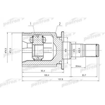 ШРУС внутренний задний 25x35x29 MITSUBISHI OUTLANDER CU PATRON PCV1526