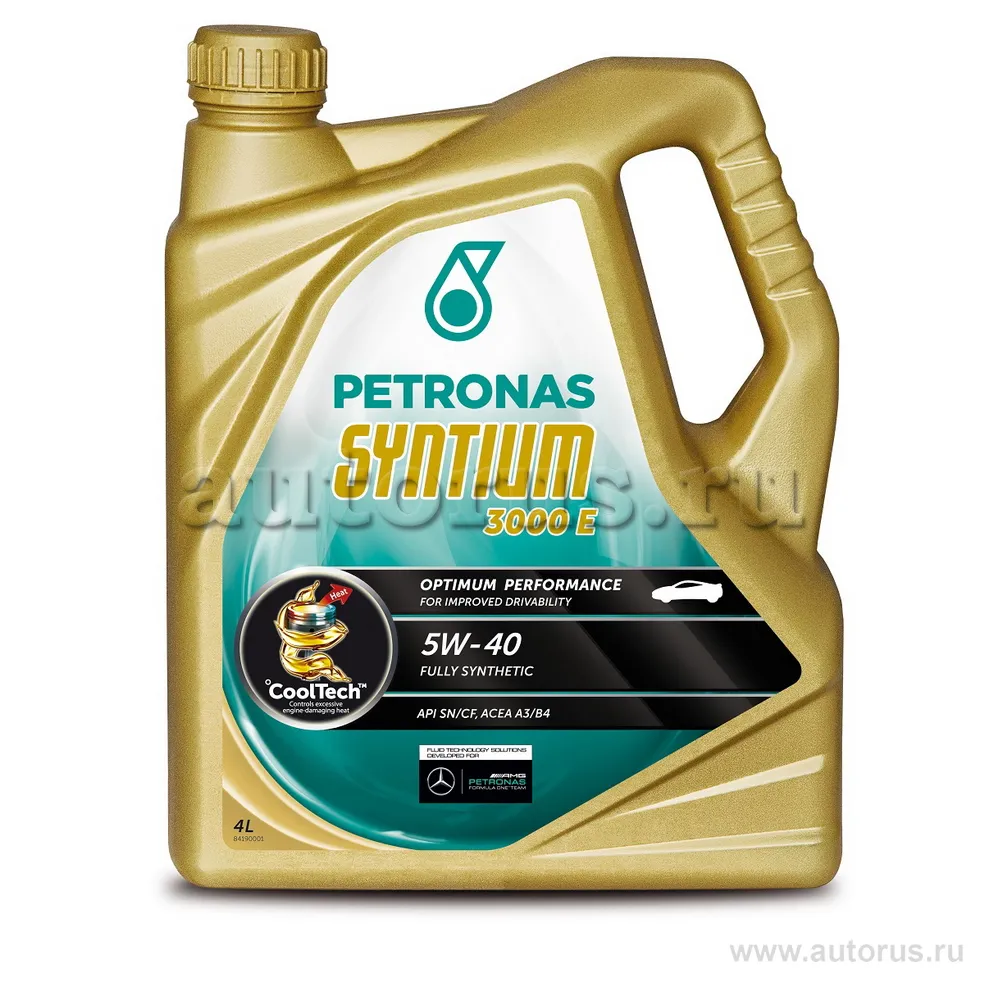 Масло моторное PETRONAS Syntium 3000 E 5W-40 синтетическое 4 л 18054019 PETRONAS 18054019