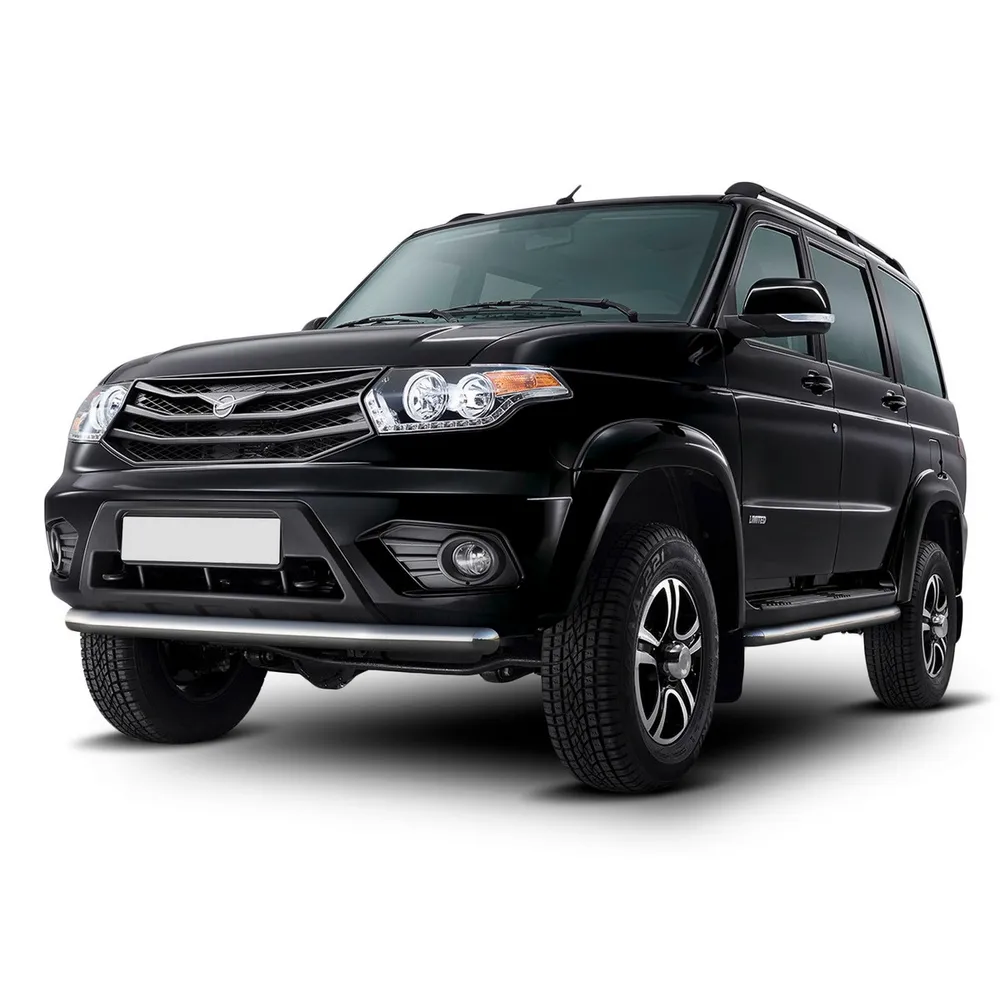 Защита переднего бампера d76 Rival для Uaz Patriot I рестайлинг 2014-2016 2016-н.в., нерж. сталь, R.6302.001