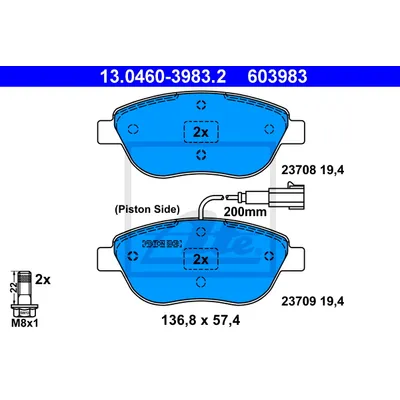 Колодки FIAT Bravo, Doblo, Punto, Idea 10/01->