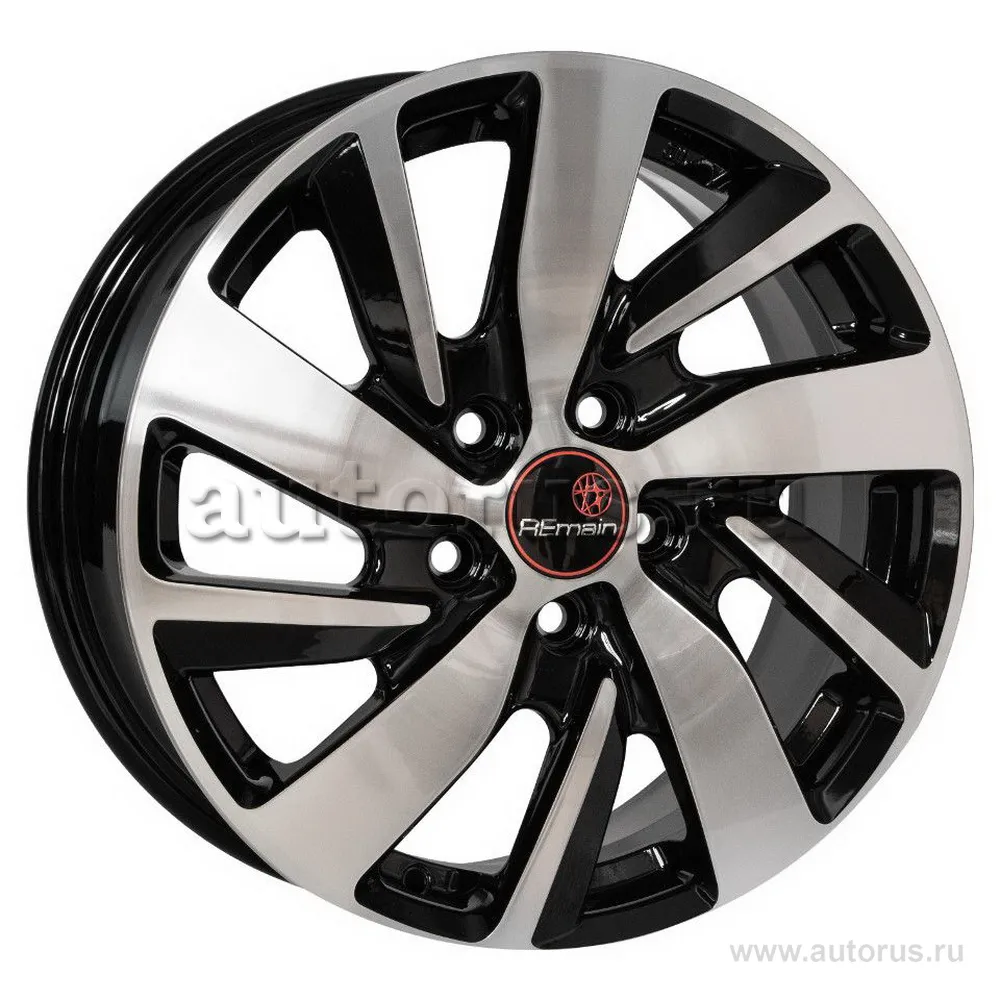 Диск литой R16 6.5J 5x114.3/67.1 ET50 Remain R166 алмаз черный 16606AR