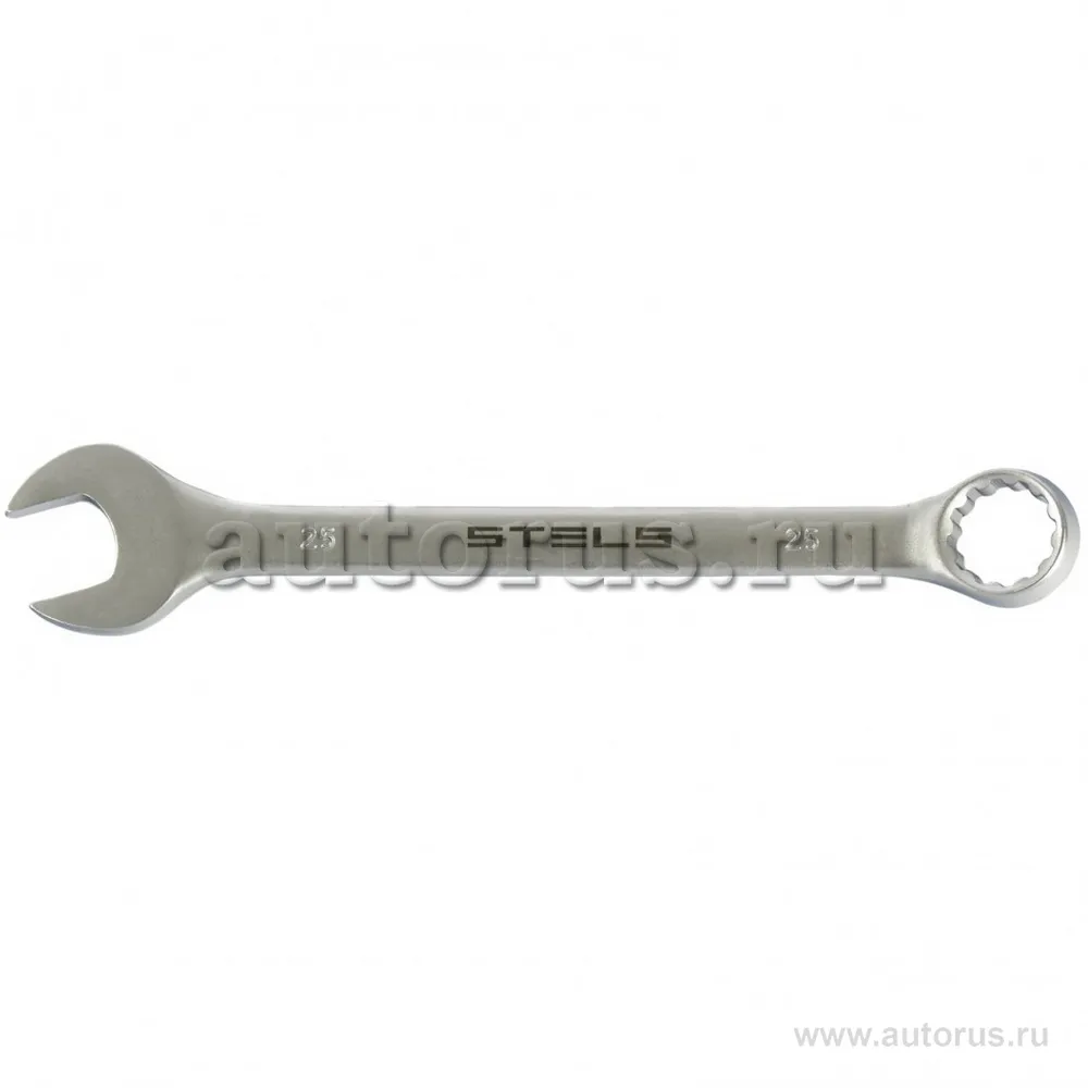 Ключ комбинированный, 25 мм, CrV, матовый хром STELS 15227