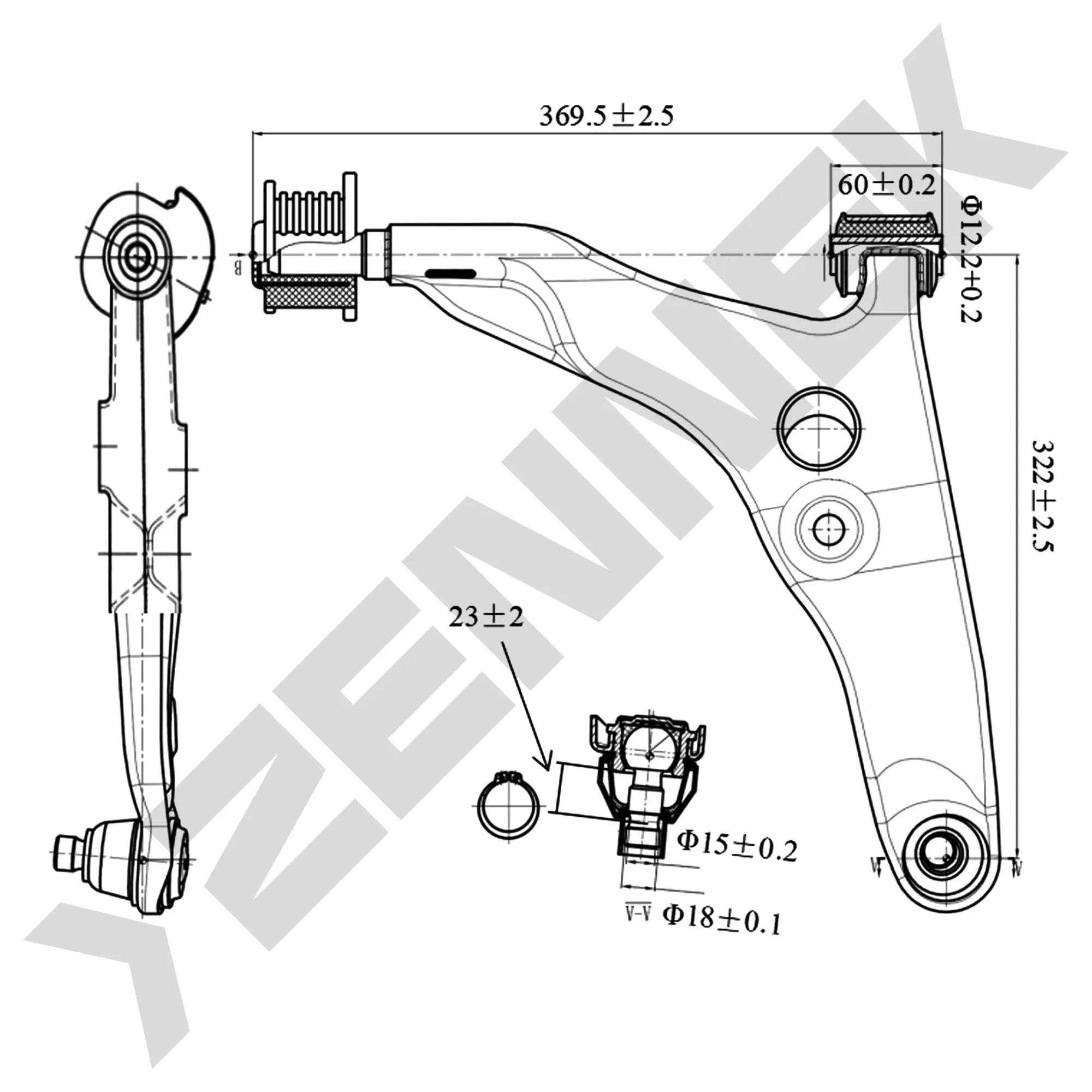 РЫЧАГ ПЕРЕДНИЙ ПРАВЫЙ MITSUBISHI CARISMA 95 ZENNEK DCA0123