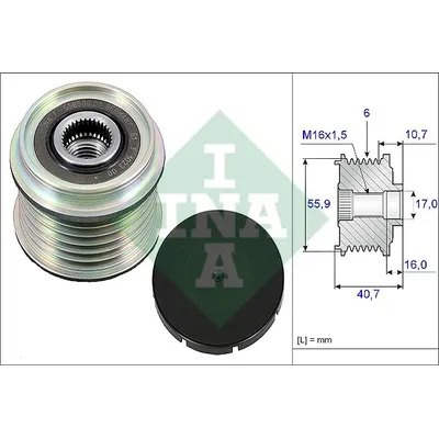 Шкив генератора MITSUBISHI CARISMA, VOLVO S40 1.9DTI 00 INA 535002810