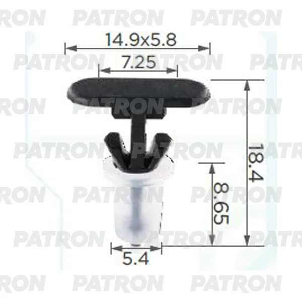 Клипса пластмассовая (упаковка 100шт) Audi, Ford, Opel, Seat, Skoda, Vo PATRON P370167A