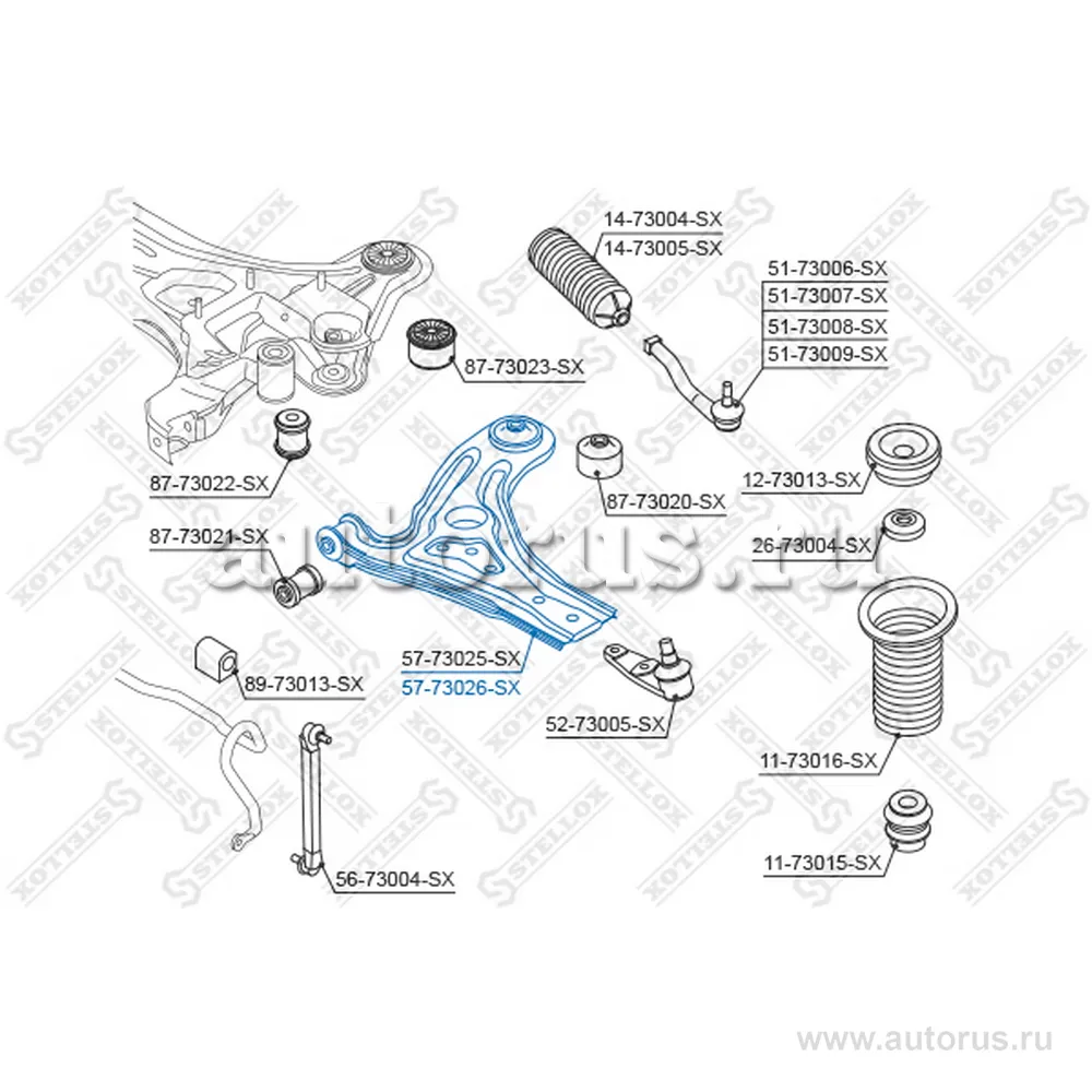 Рычаг правый Daewoo Kalos 02> STELLOX 57-73026-SX