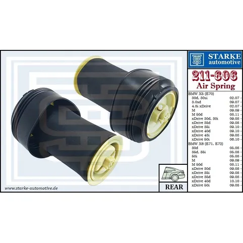 Пневмобаллон BMW X-5 (E70) / X-6 (E71/E72) for Dynamic Drive задний STARKE 211606