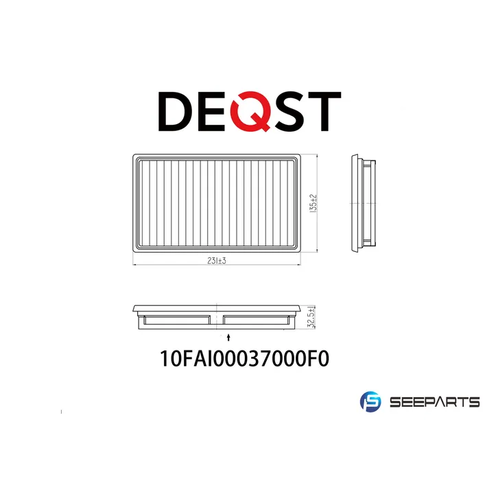 Воздушный фильтр. NISSAN NOTE (E11) 03.06-,NISSAN QASHQAI (J10) 02.0 DEQST 10FAI00037000