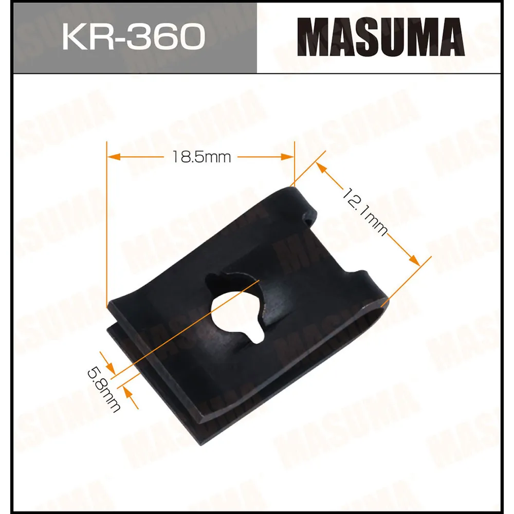 Клипса автомобильная (автокрепеж) уп.50, цена за 1 шт. MASUMA KR360