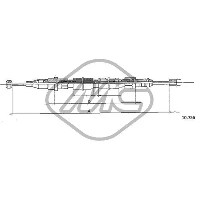 Трос ручника 200 ALL (DISC BRAKE) DX-RH Metalcaucho 80554